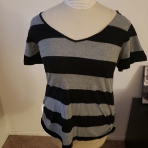 Torrid Black and Gray Striped Tee